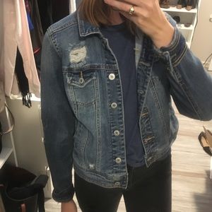 Mossimo Women’s Destroyed Denim Jacket Lightweight